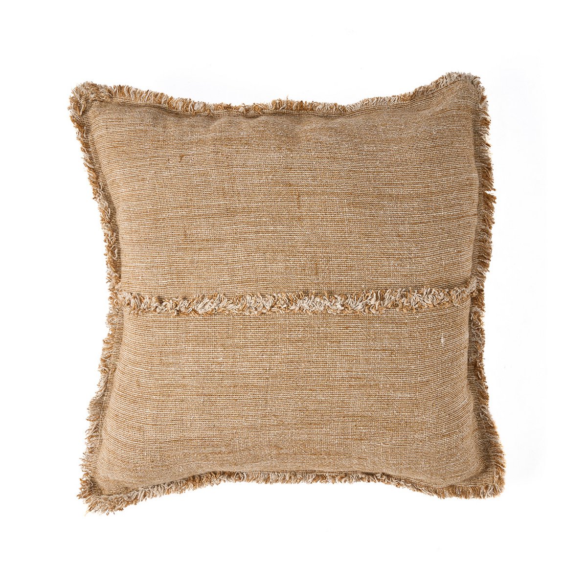 The Sahara Fringe Cushion Cover - Natural Brown - 50x50