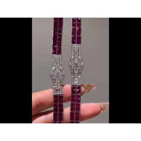 Elegant Ruby Line Adjustable Bracelet
