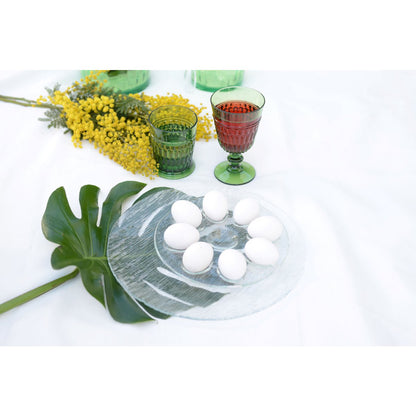 Glass egg plate 22.5x22.5x2cm