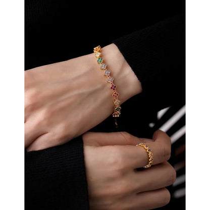 Kaleidoscope Clover Crystal Bracelet