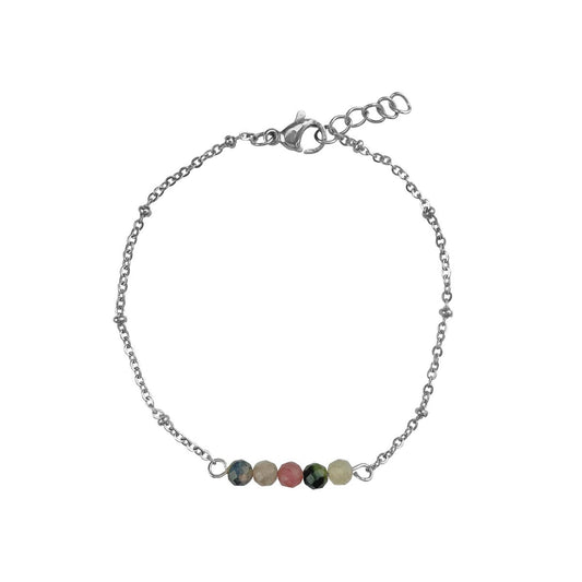 Bracelet Watermelon Tourmaline - Silver