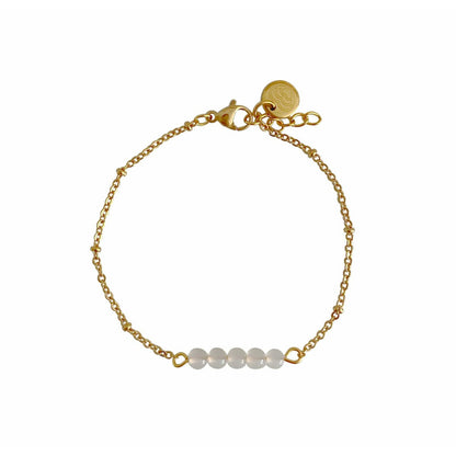 Milk Agate Bracelet - Gold