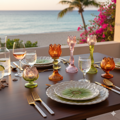 Assiette plate verte Capri 26x26x3cm