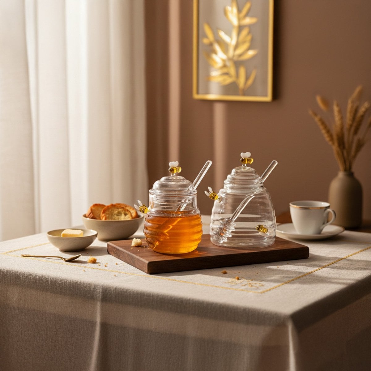 Glass bee honey pot 280ml
