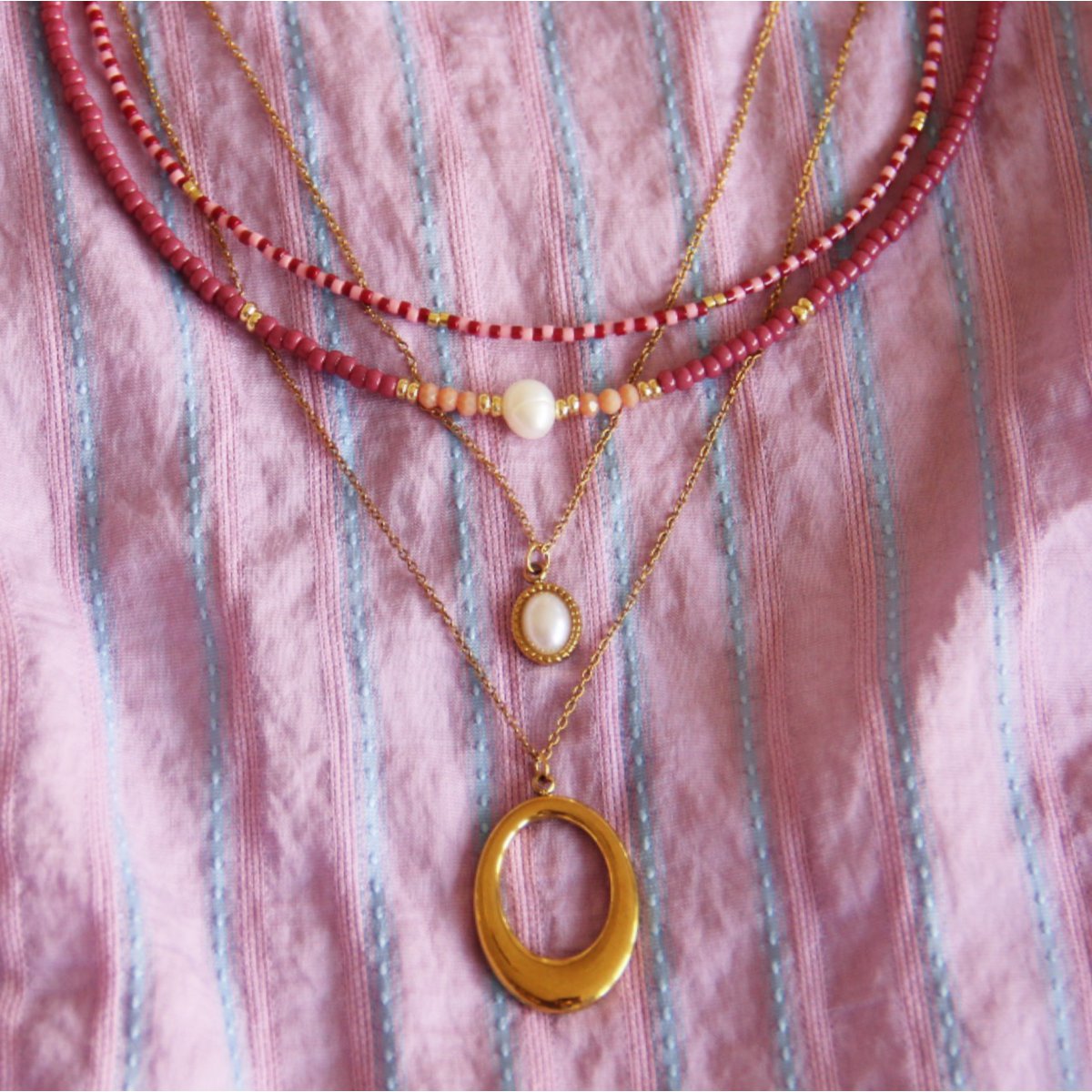 Miyuki necklace - Pearl Blush