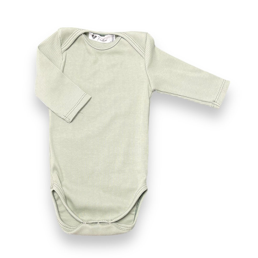 Romper long sleeve rib jersey dusty green