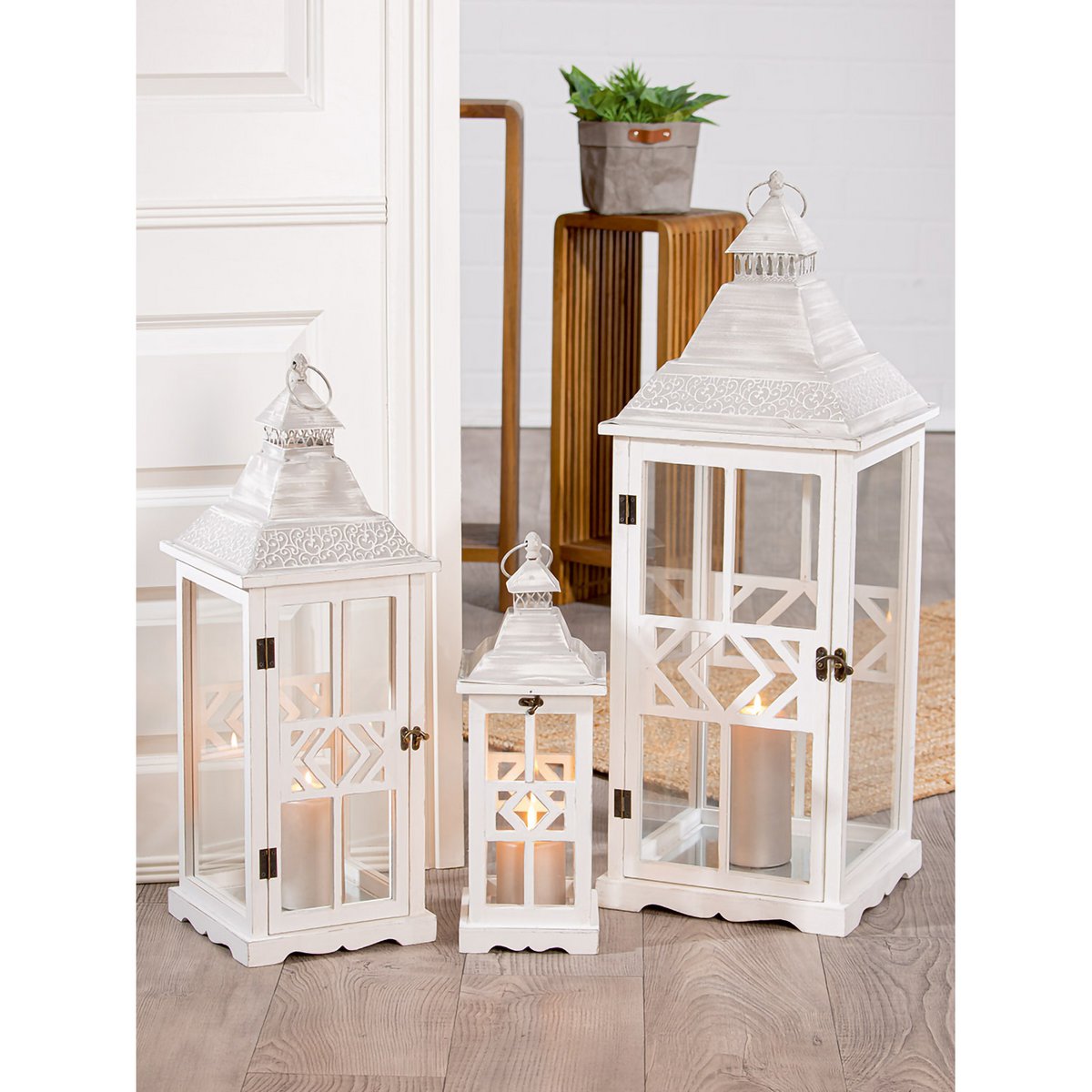 Lantern Boaco 3 pcs. White