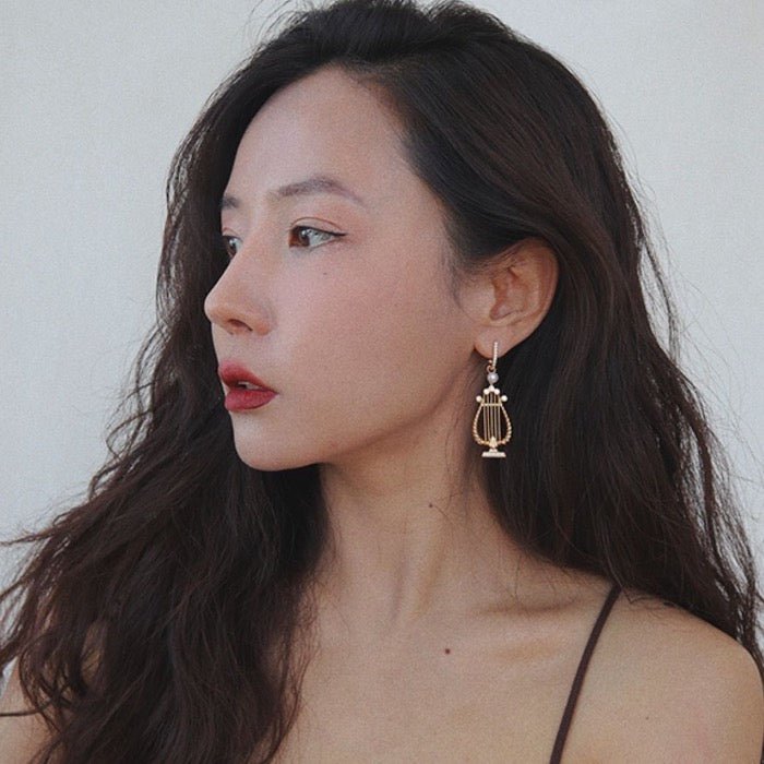 Elegant Greek Harp-Inspired Earrings