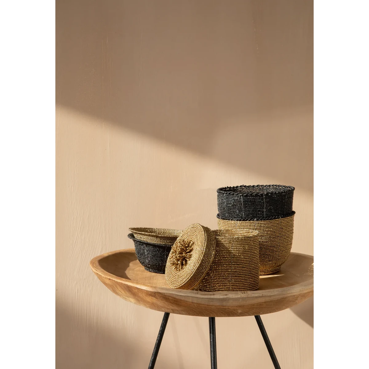 The Beaded Bowl Low - Black - S