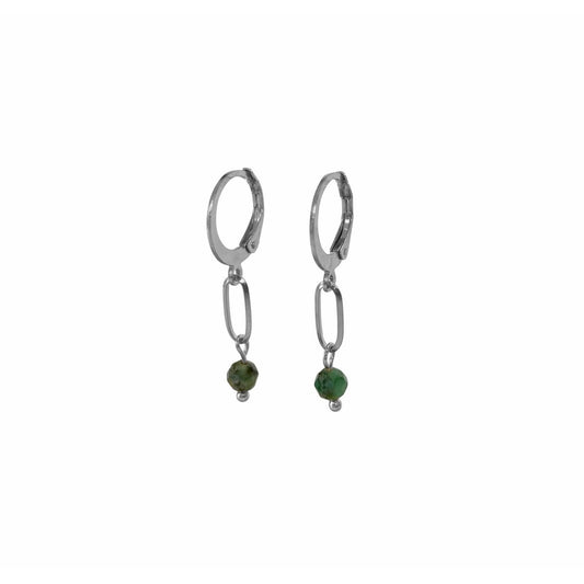 Earrings Emerald - Silver