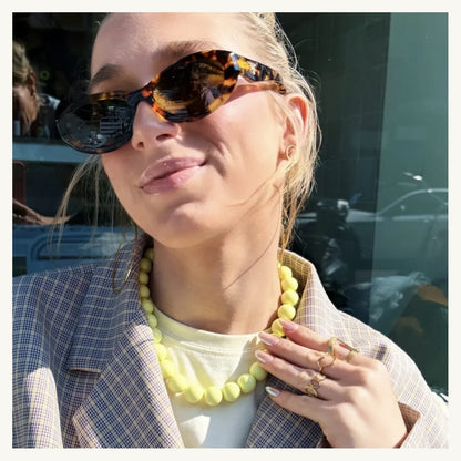 Beaded necklace XXL - lime