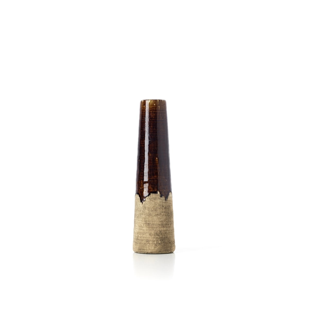 The Amber Cone Vase - Concrete Brown - S