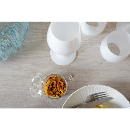 White hollow plate Flora 21.2x21.2x3.8cm