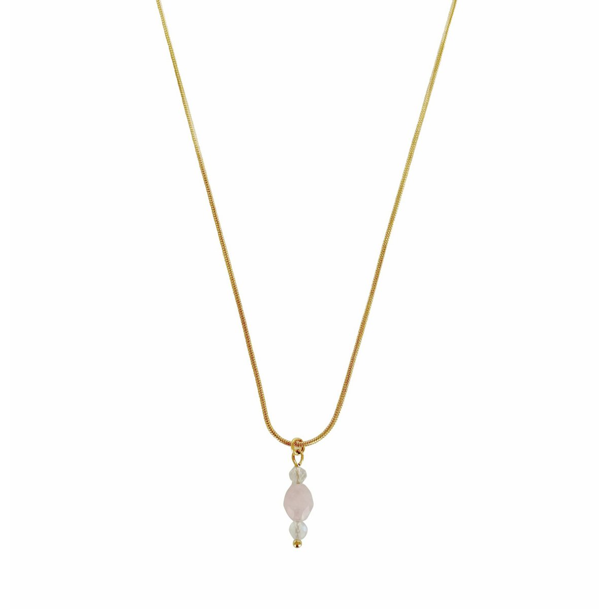 Moonstone and Rose Quartz Collier - Gold