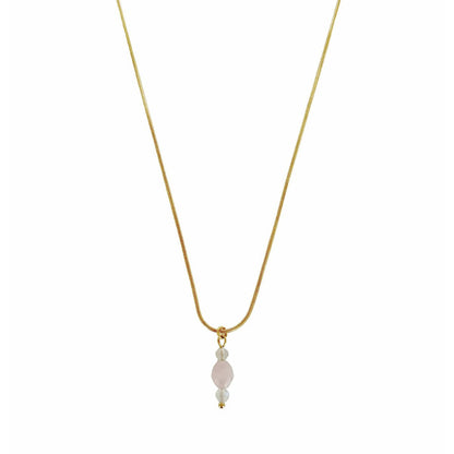 Moonstone and Rose Quartz Collier - Gold