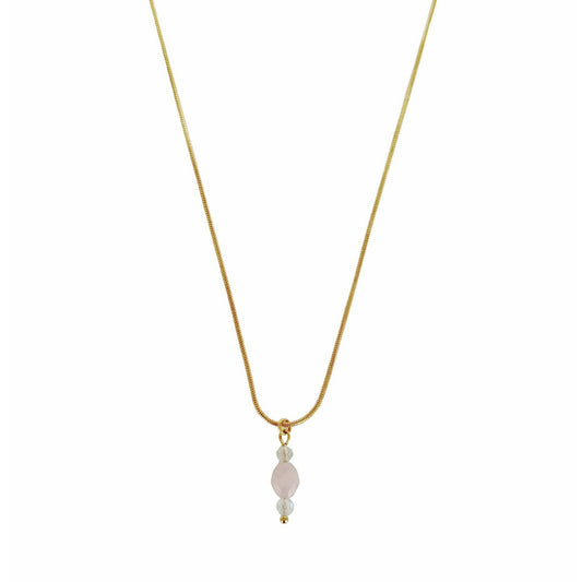 Moonstone and Rose Quartz Collier - Gold