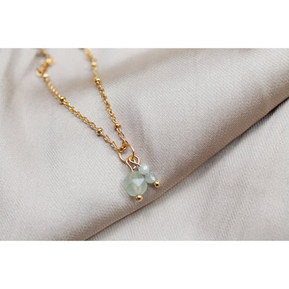 Necklace Aquamarine & Aventurine - Gold