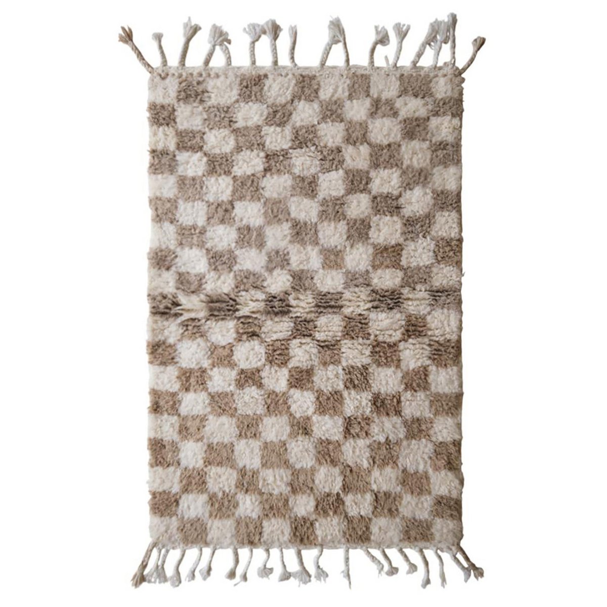 Berber checkered wool rug 110 x 146 cm