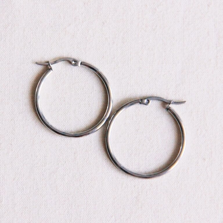 Stainless steel creole 30mm "basic" - silver