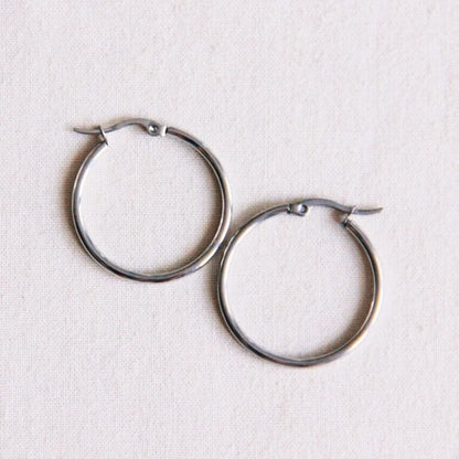 Stainless steel creole 30mm "basic" - silver