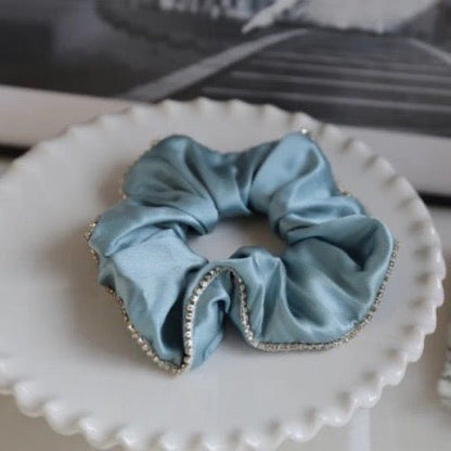 100% Silk Dazzling Hair Scrunchie - 19 mm - Diamond Trim