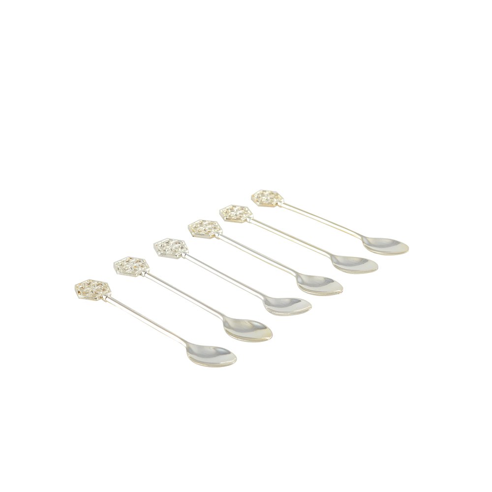 ARABESQUE SILVER TEASPOONS - SET OF 6