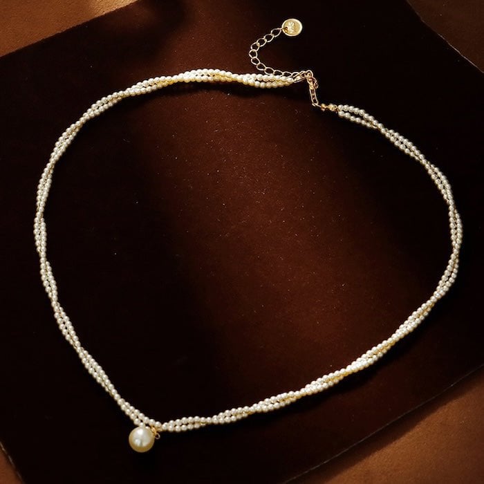 Twisted Pearl Strand Pendant Necklace