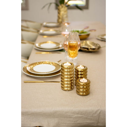 Golden ceramic candlesticks - Lot of 3
