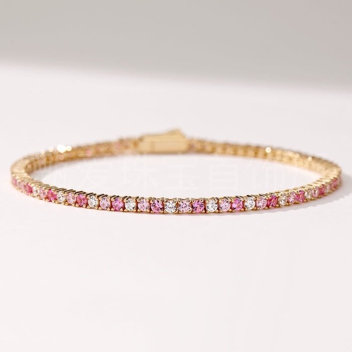Dazzling Pink Ombré Tennis Bracelet