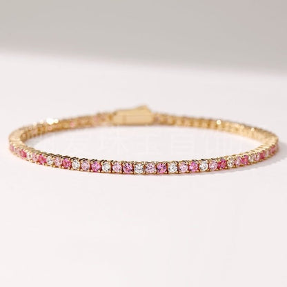 Dazzling Pink Ombré Tennis Bracelet