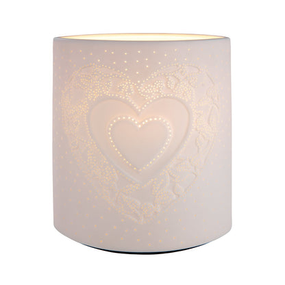 Porcelain lamp ellipse heart