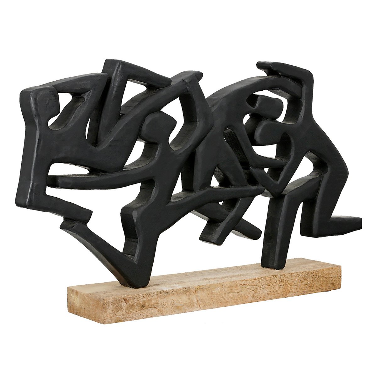 Sculpture Acrobatics, natural color, black H.31 cm