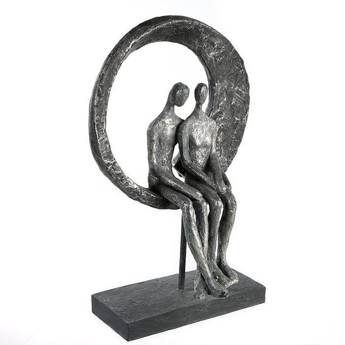 Poly sculpture "Love Place" antique silver