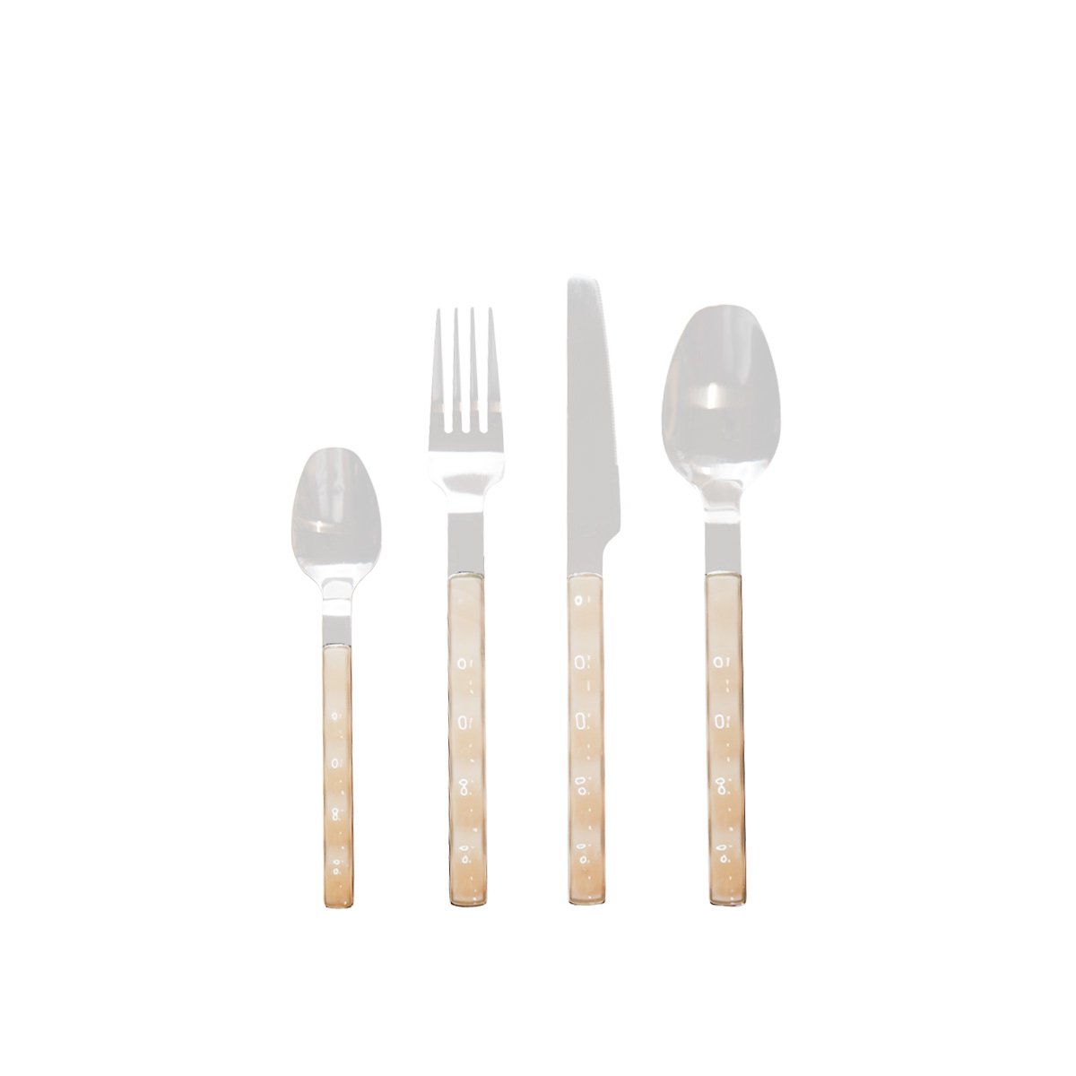 Housewife 24 pieces in silver with beige handle