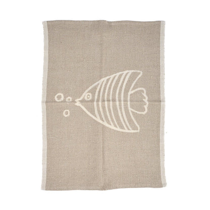 The Linen Fish Kitchen Towel - Natural White - 50x70