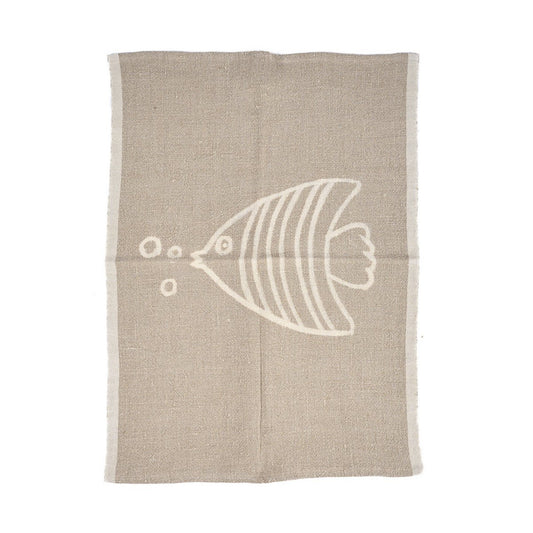 The Linen Fish Kitchen Towel - Natural White - 50x70