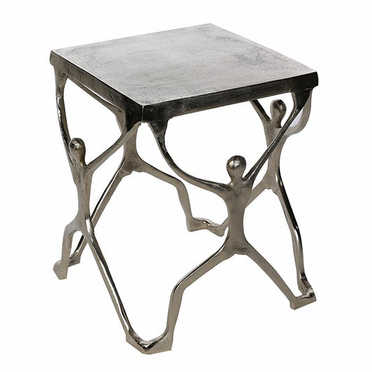 Side table "Strong" antique silver 35x35cm