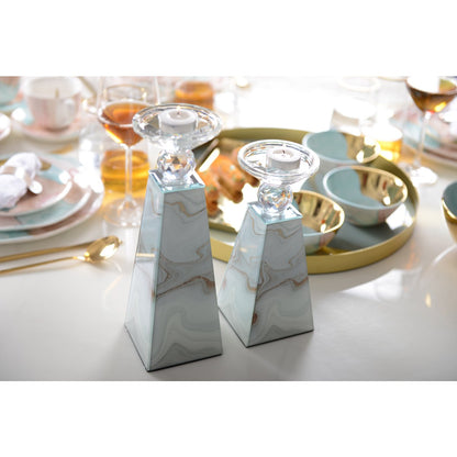 9x9x21cm marble color candle holder