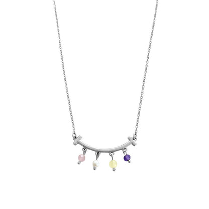 Gemstone pendants necklace - silver