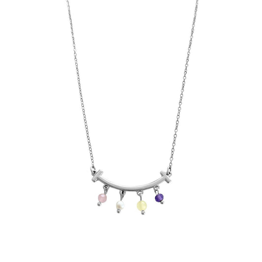 Gemstone pendants necklace - silver