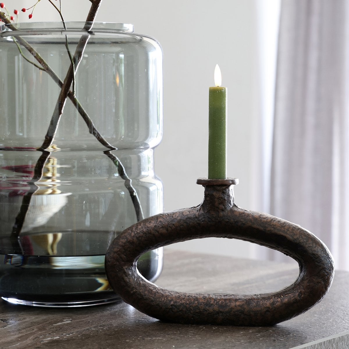 Candle holder - Rocha bronze