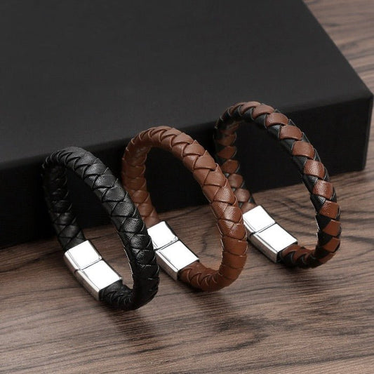 Leather-like Braided gentleman bracelet