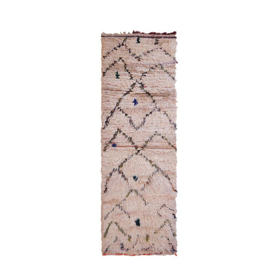 Pure wool Moroccan Berber rug 55 x 178 cm