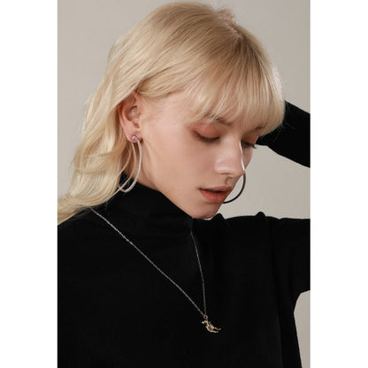 Oversized Sparkling Hoop Earrings-360 Degree Glamour