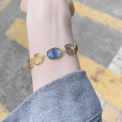 Rainbow Quartz Crystals Beads 5-Stone Bracelets