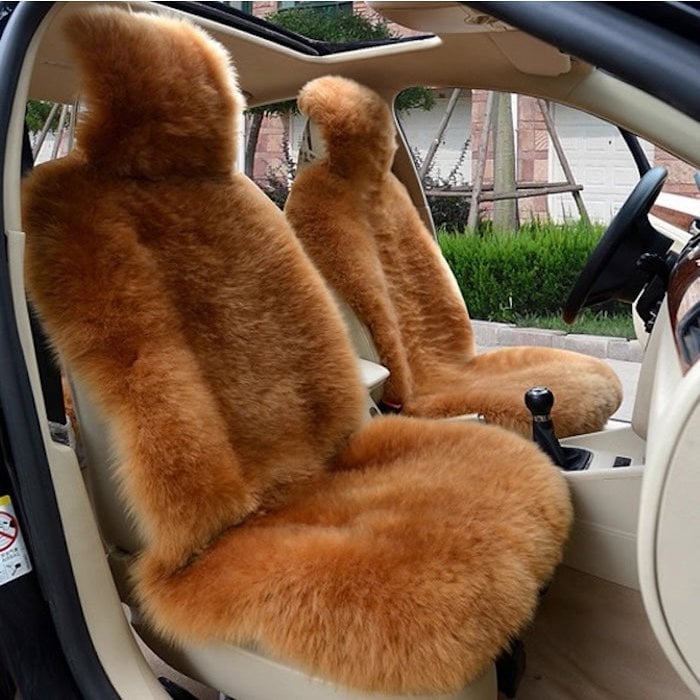 Luxury Real Wool Car Seat Cover – Long Hair Lambskin