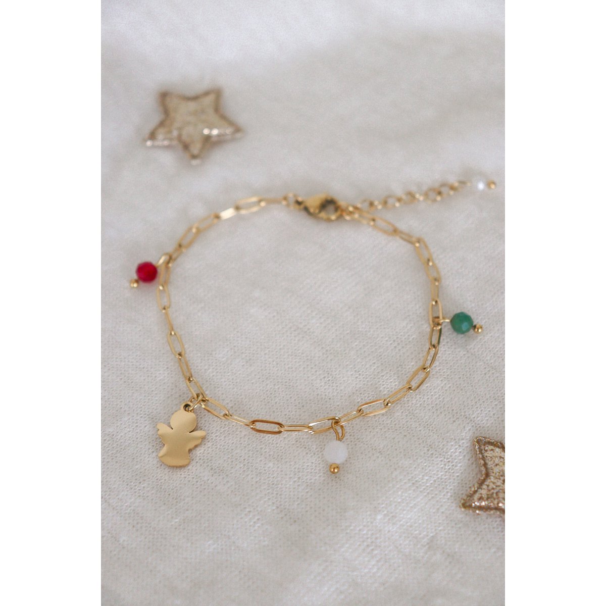 Christmas Charm Bracelet Angel - Gold