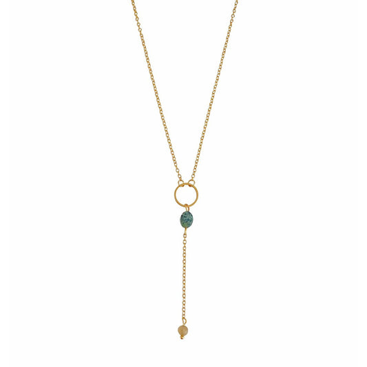 African Turquoise & Citrine Necklace - Gold