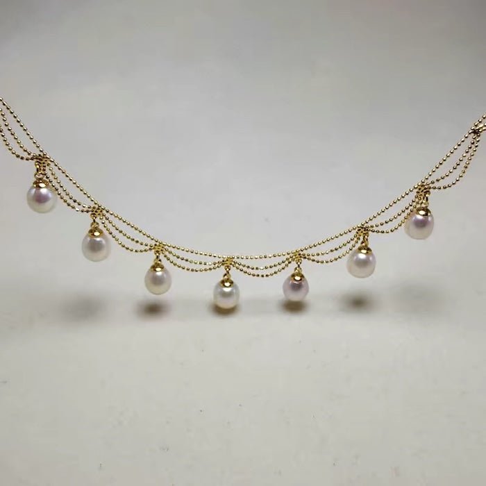 Lace Style Necklace with Genuine Freshwater Pearls