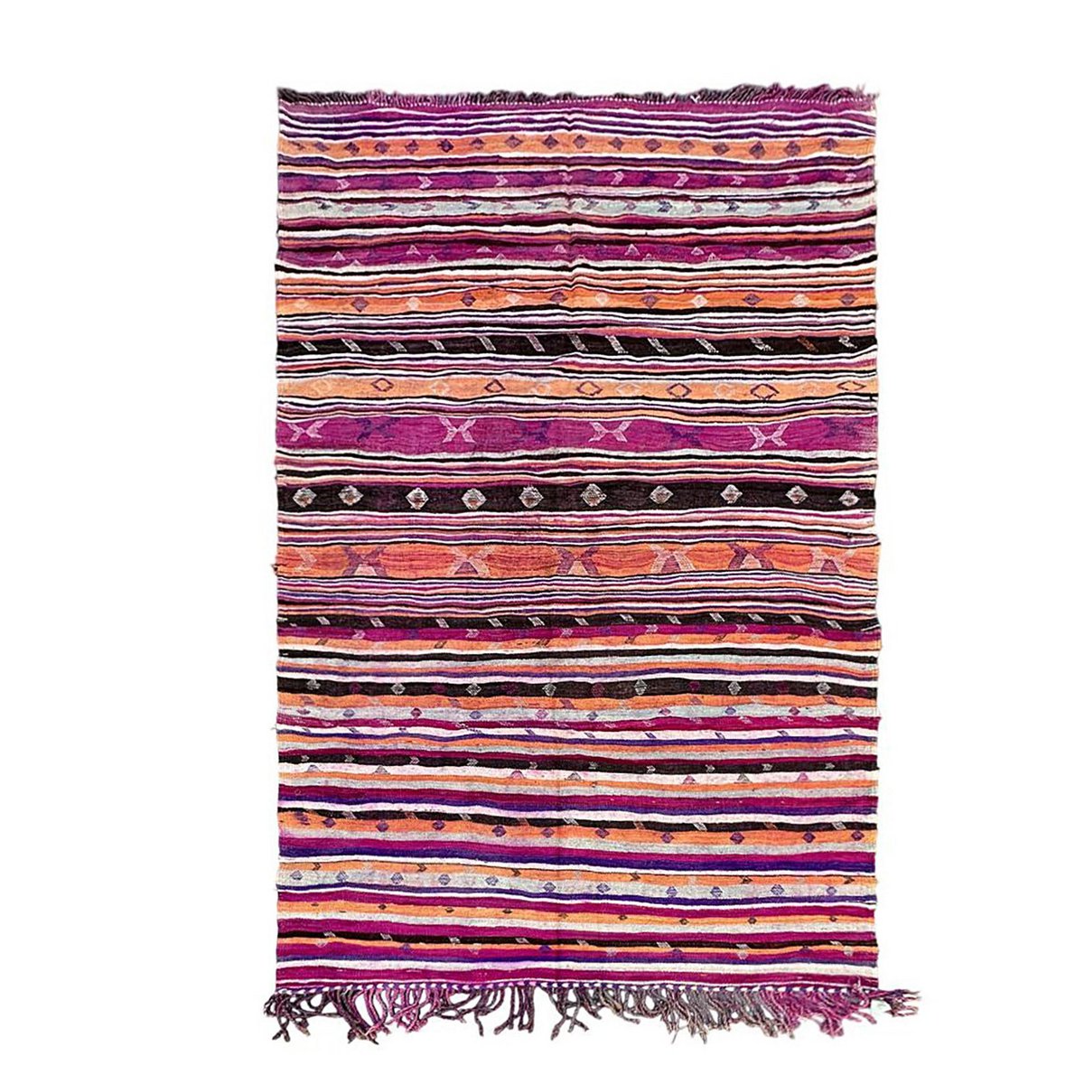 Pure wool Moroccan Kilim Berber rug 192 x 342 cm